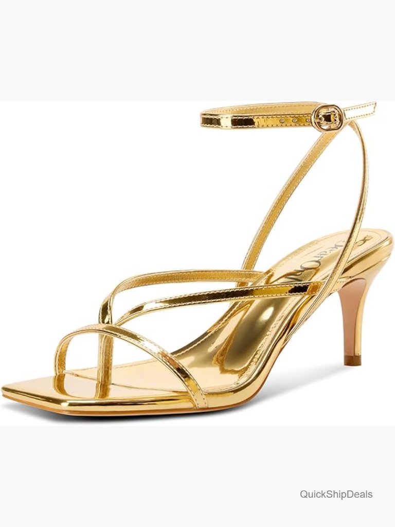 Synthetic Strappy Thong Kitten Heel Sandals With Ankle Strap
